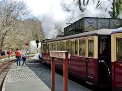 
Tanybwlch Station and 'Lyd's train, Ffestiniog Railway, April 2013